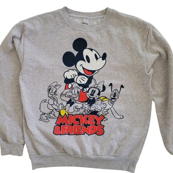 Disney Mickey Mouse And Friends Sweatshirt Unisex Size M (5-7) Gray - Picture 5 of 7